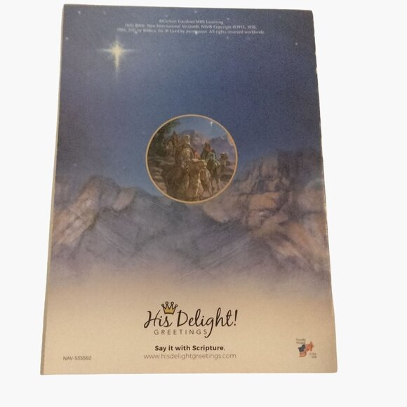 Gods Gift Christmas Card We Three Wise Men Gifts of Magi Story Song Word USA - Picture 5 of 6